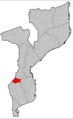 Massangena District on the map of Mozambique