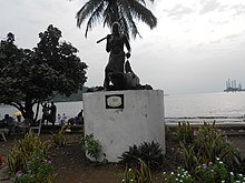 Monument raised on the 150th anniversary of the establishment of Victoria at Ambas Bay, from which the name "Ambazonia" derives. Monument in Limbe..JPG