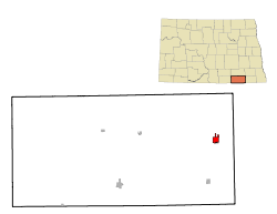 Местоположение на Oakes, Северна Дакота