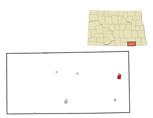 Map of Dickey County, North Dakota highlightin...
