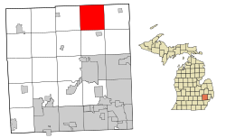 Location of Oxford Charter Township within Oakland County, Michigan.