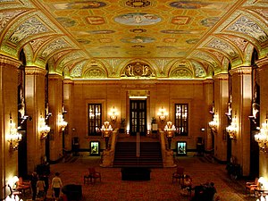 Interior of Palmer House Hilton in Chicago, USA