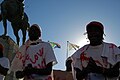 A protest outside of the South African Parliament