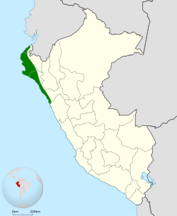 Distribución geográfica del yal cinéreo.