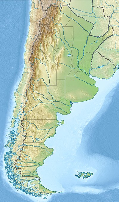 Mapa konturowa Argentyny
