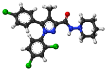 Rimonabant ball-and-stick model.png