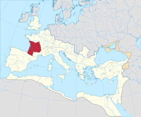 Gallia Aquitania harita üzerinde