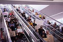 Jews protest the Trump travel ban at San Francisco International Airport SFO -noban Protest -Jan 29, 2016 (31793128663).jpg