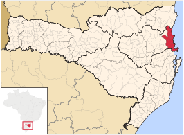 Ligging van de Braziliaanse microregio Itajaí in Santa Catarina