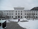 Schokoladenfabrik Cailler mit Bahnhof Broc-Fabrique