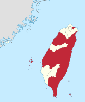 Karte von Taiwan, Position von Provinz Taiwan hervorgehoben