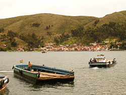 Strait of Tiquina, Lake Titicaca, Bolivia