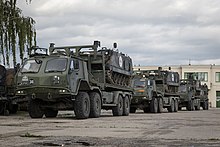 Lithuanian military aid package being sent to Ukraine, June 2022 Transportation of Lithuanian M113s for Ukraine (2).jpg