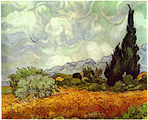 Wheat Field with Cypresses, (1889), National Gallery, London (F615)