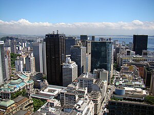 English: Aerial view of Rio de Janeiro city ce...