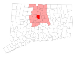 Location within Hartford County, Connecticut