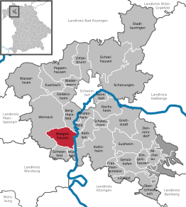 Poziția Waigolshausen pe harta districtului Schweinfurt