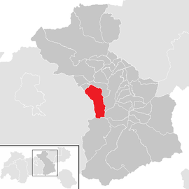 Poloha obce Weerberg v okrese Schwaz (klikacia mapa)