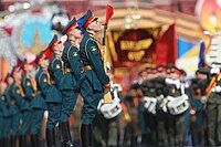 俄罗斯联邦武装力量士兵接受检阅