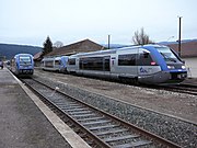 Two Class X73500 passing each other at Morteau