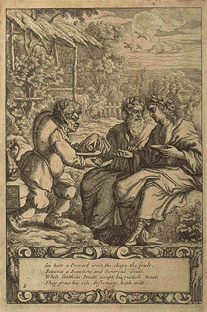 The slave Aesop serving two priests, by Franci...