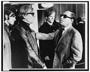 Andy Warhol (left) and Tennessee Williams (rig...