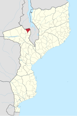 Angónia District on the map of Mozambique