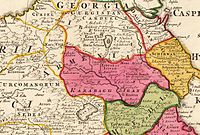 Армения на карте Государства Сефевидов, 1720 год.