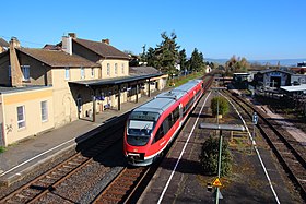 RB 65 im Bahnhof Langenlonsheim auf der Fahrt nach Bingen HBF