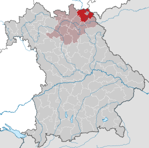 Beliggenheden af Landkreis Hof i Bayern (klikbart kort)