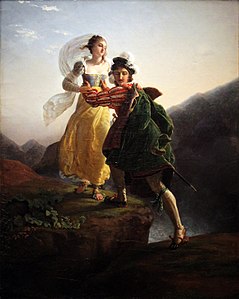 Bianca Cappello et son amant fuyant vers Florence à travers les Apennins (Salon de 1824).