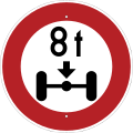 Bild 33 a V Verkehrsverbot für Fahrzeuge über eine bestimmte Achslast