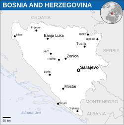 Bosnia and Herzegovina के लोकेशन