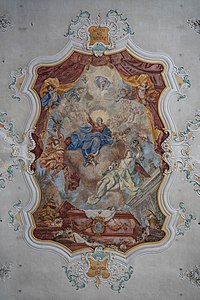 One of the ceiling frescos