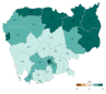 Population growth rate per province in 1998-2008 (%)