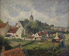 Het dorp Knokke (1894) van Camille Pissarro