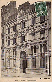 La synagogue en 1908, ancienne carte postale
