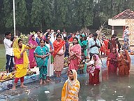 Morning arghya (worship) of God Sun on fourth and final day of Chhat Puja celebrated at Hyderabad