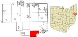 Location of Yellow Creek Township in Columbiana County