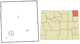 Location in شهرستان کروک، وایومینگ and the state of وایومینگ.