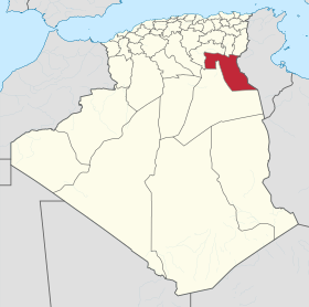 Pozicija Pokrajine El Ujed na karti Alžira
