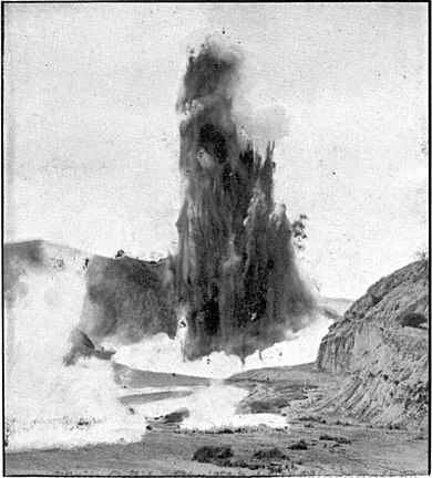 alt= An erupting geyser