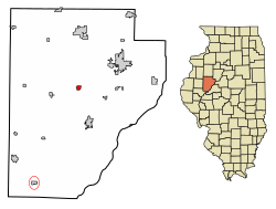 Location of Cuba in Fulton County, Illinois.