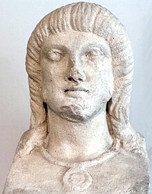 Late 4th-century Roman bust of a Germanic slave in Augusta Treverorum (Trier) in Belgica Prima, seat of the praetorian prefecture of Gaul (Rheinisches Landesmuseum Trier) Germanischer Sklave.jpg