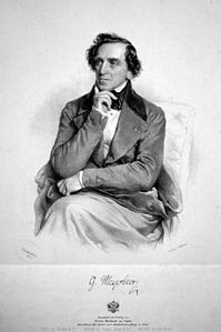 Giacomo Meyerbeer, Lithographie de Josef Kriehuber, 1847
