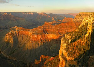 sunset at Grand Canyon (Arizona, USA) seen fro...