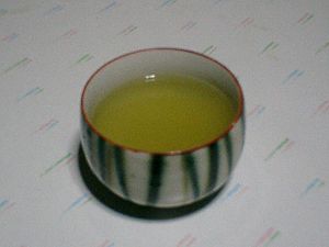 Japanese green tea in a modern senchawan bowl.