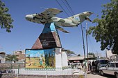 MiG monument in Hargeisa commemorating Somaliland's breakaway from the rest of Somalia in 1991 Hargeisa War Memorial 2012.jpg