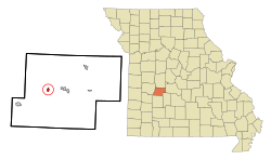 Location of Wheatland, Missouri