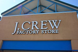 Exterior signage in front of J. Crew's Factory...